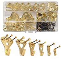 BOYUNLE 150 Piezas Ganchos de Metal para Colgar Cuadros- Juego para Colgar Cuadros de Trabajo Pesado con Clavos- Kit de…